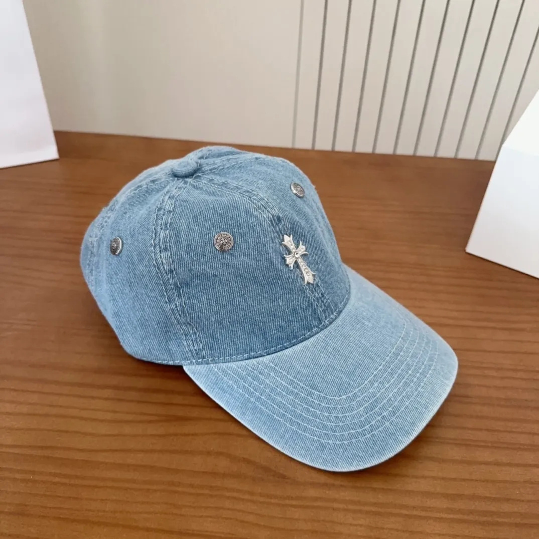 💰60 Chrome Hearts 💓Early spring Korean style fashion retro distressed hole hat wear design versatile baseball cap peaked cap